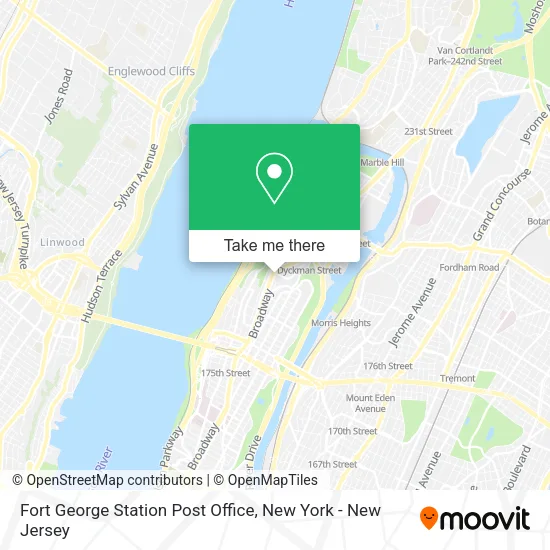 Fort George Station Post Office map
