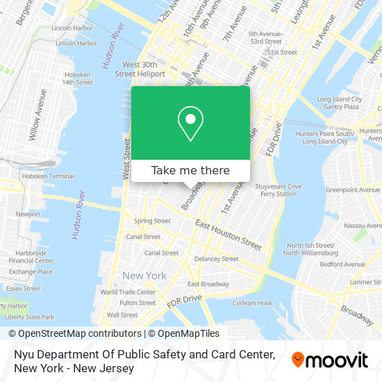 Nyu Department Of Public Safety and Card Center map