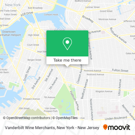 Vanderbilt Wine Merchants map