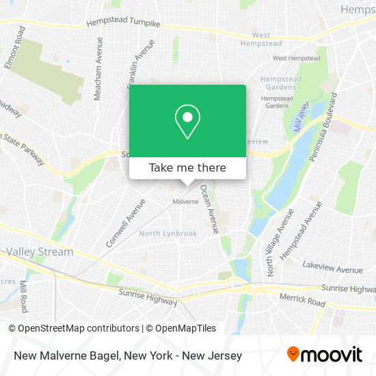 Mapa de New Malverne Bagel