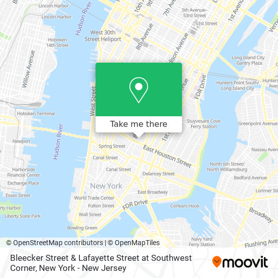 Bleecker Street & Lafayette Street at Southwest Corner map
