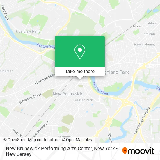 New Brunswick Performing Arts Center map