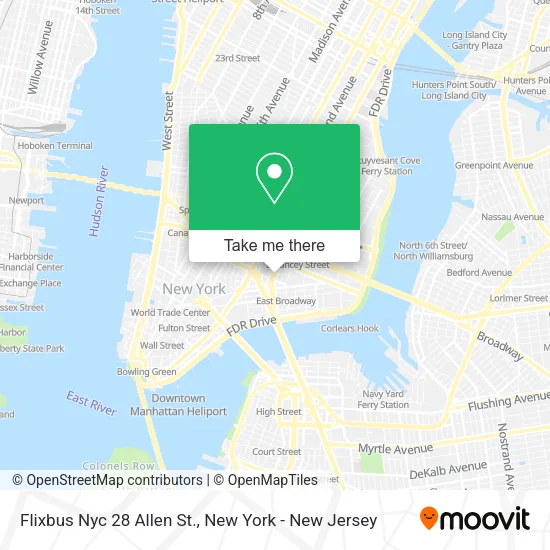 Flixbus Nyc 28 Allen St. map
