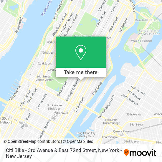 Mapa de Citi Bike - 3rd Avenue & East 72nd Street