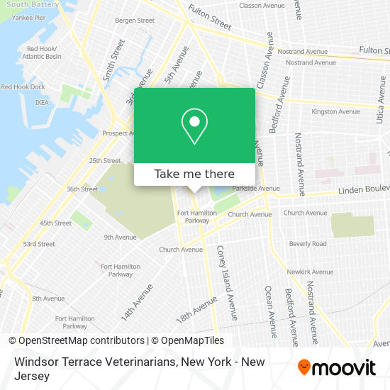 Windsor Terrace Veterinarians map