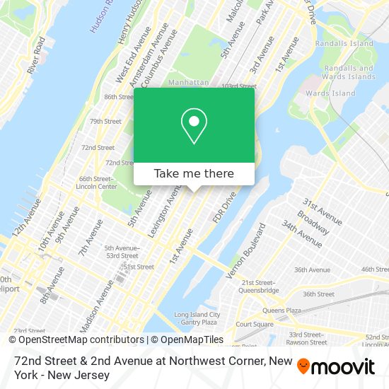 Mapa de 72nd Street & 2nd Avenue at Northwest Corner
