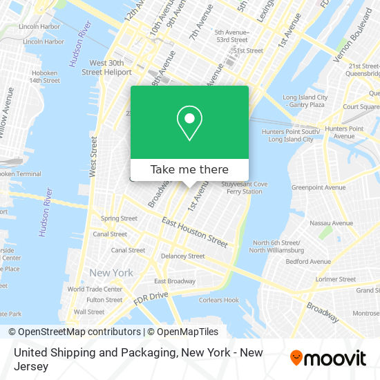 United Shipping and Packaging map