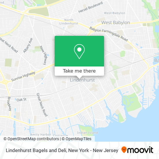 Lindenhurst Bagels and Deli map