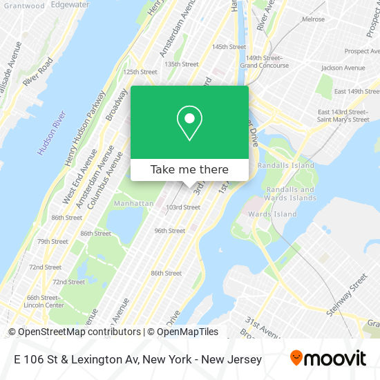 E 106 St & Lexington Av map
