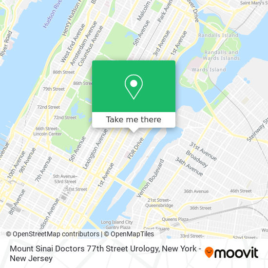 Mapa de Mount Sinai Doctors 77th Street Urology