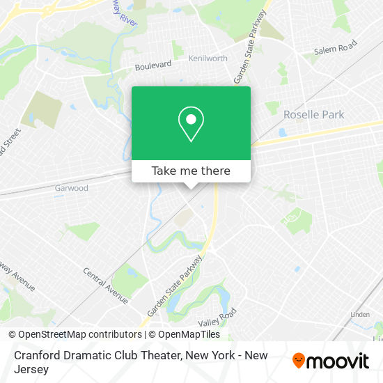 Mapa de Cranford Dramatic Club Theater