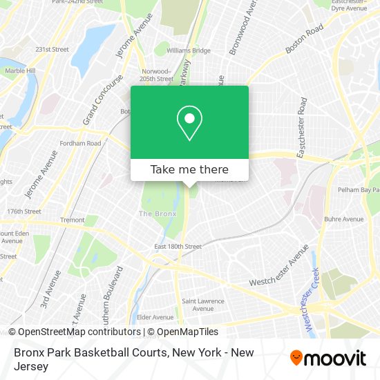 Bronx Park Basketball Courts map