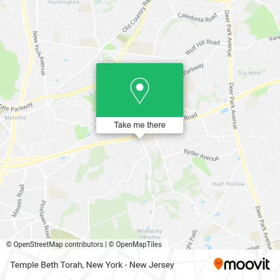 Temple Beth Torah map