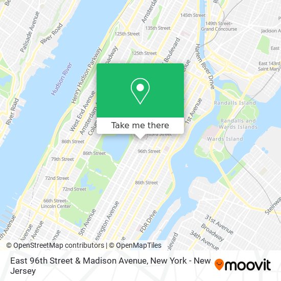 East 96th Street & Madison Avenue map