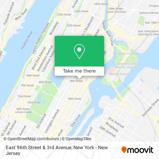 Mapa de East 96th Street & 3rd Avenue