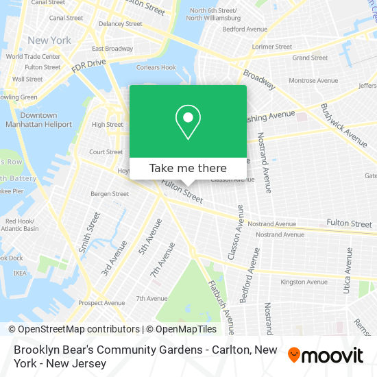 Mapa de Brooklyn Bear's Community Gardens - Carlton