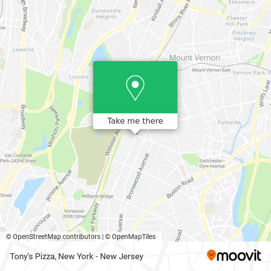 Tony's Pizza map