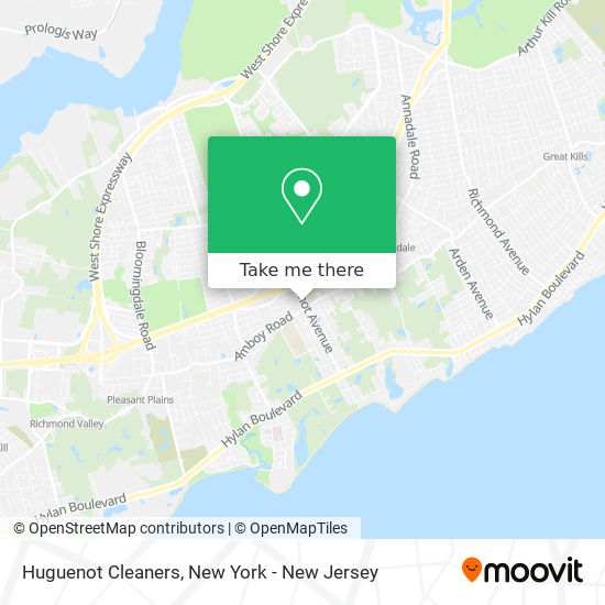 Huguenot Cleaners map