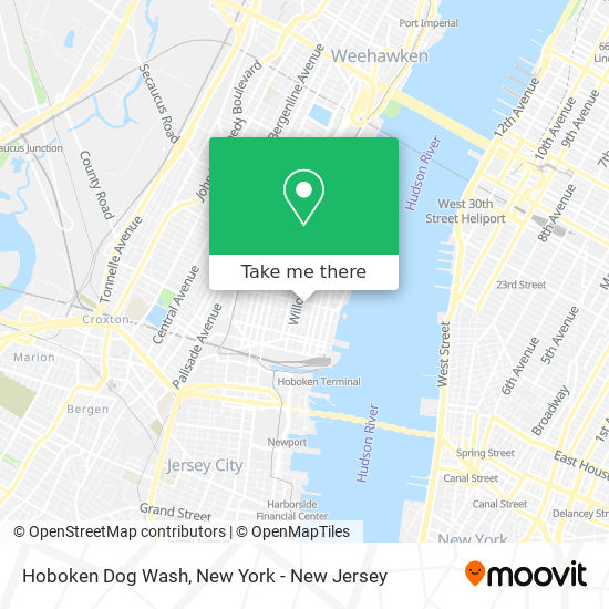 Hoboken Dog Wash map