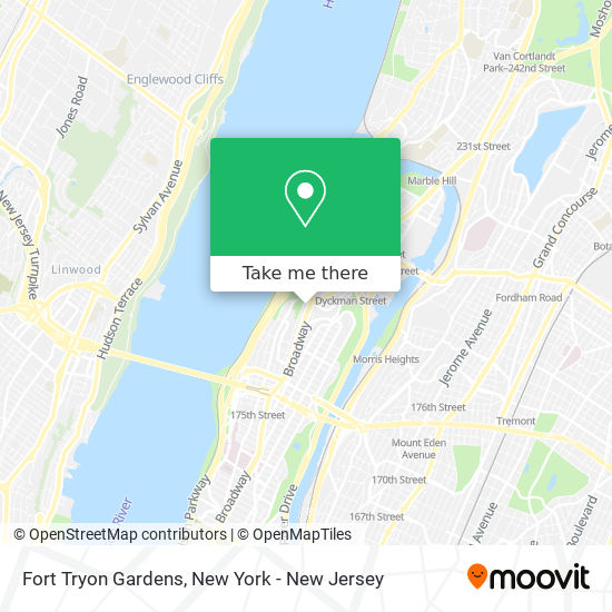 Fort Tryon Gardens map