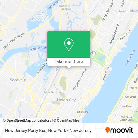 New Jersey Party Bus map