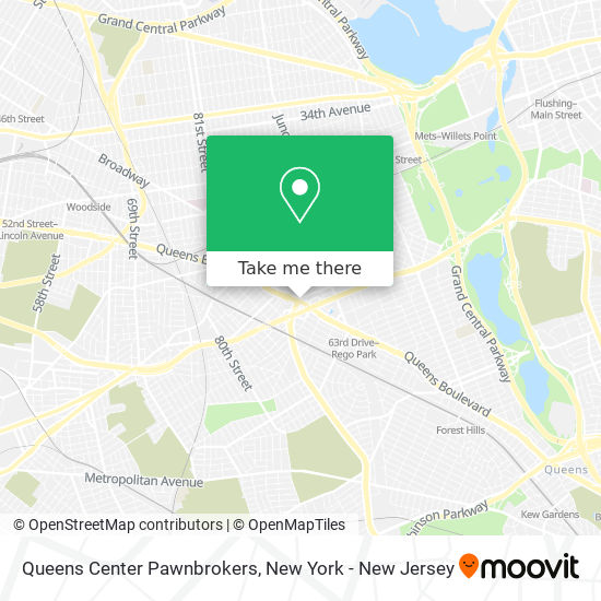 Queens Center Pawnbrokers map