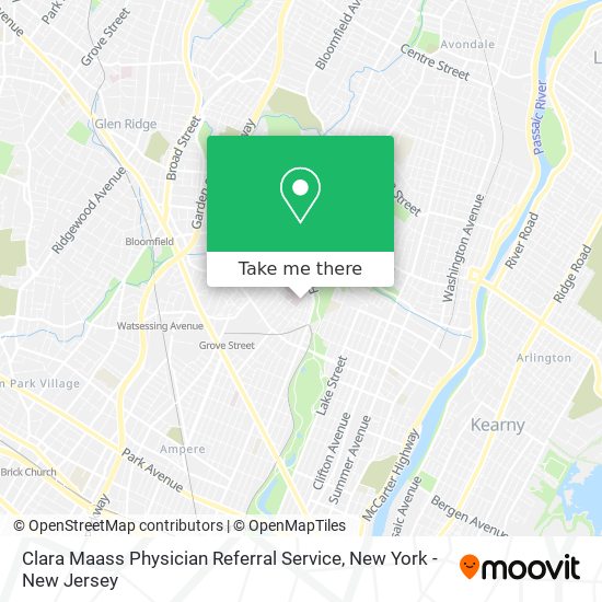 Clara Maass Physician Referral Service map