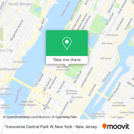 Mapa de Transverse Central Park W