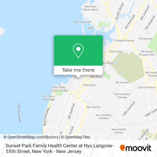 Sunset Park Family Health Center at Nyu Langone- 55th Street map