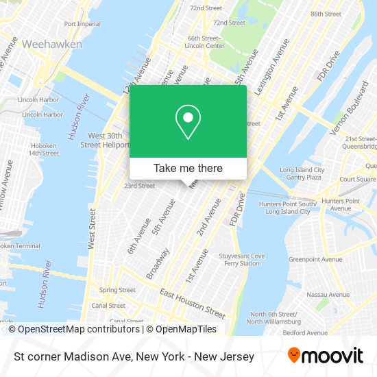 St corner Madison Ave map
