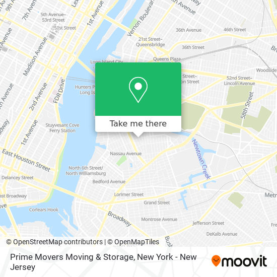 Prime Movers Moving & Storage map