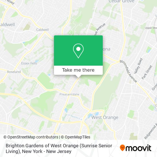 Brighton Gardens of West Orange (Sunrise Senior Living) map