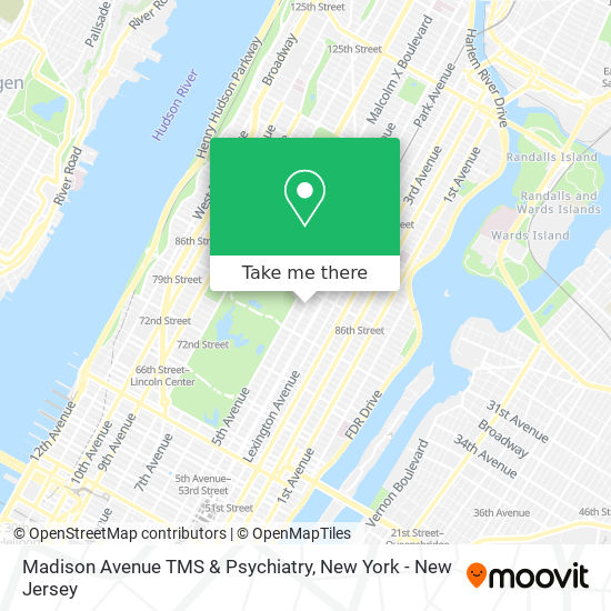 Madison Avenue TMS & Psychiatry map