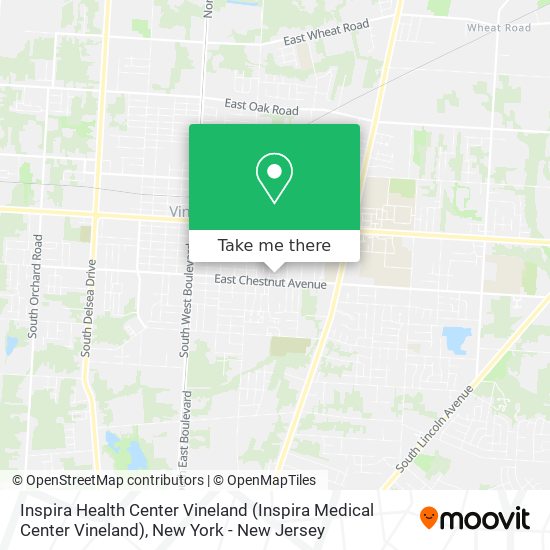 Mapa de Inspira Health Center Vineland