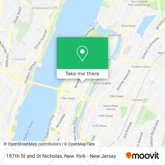 187th St and St Nicholas map