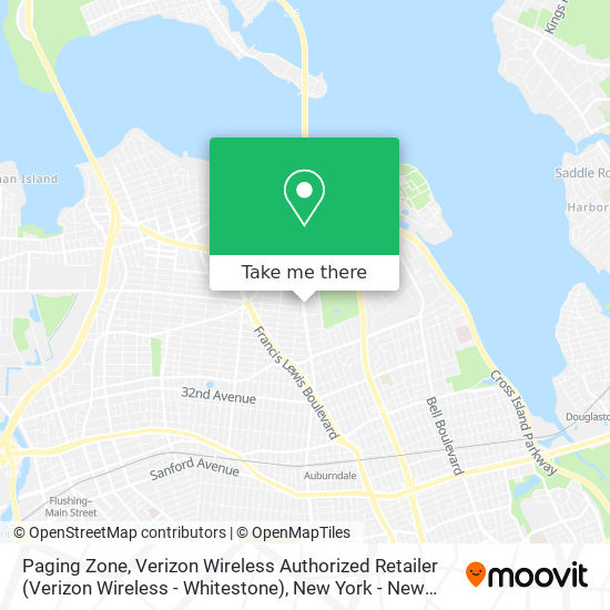 Mapa de Paging Zone, Verizon Wireless Authorized Retailer (Verizon Wireless - Whitestone)