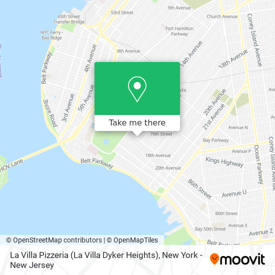 Mapa de La Villa Pizzeria (La Villa Dyker Heights)