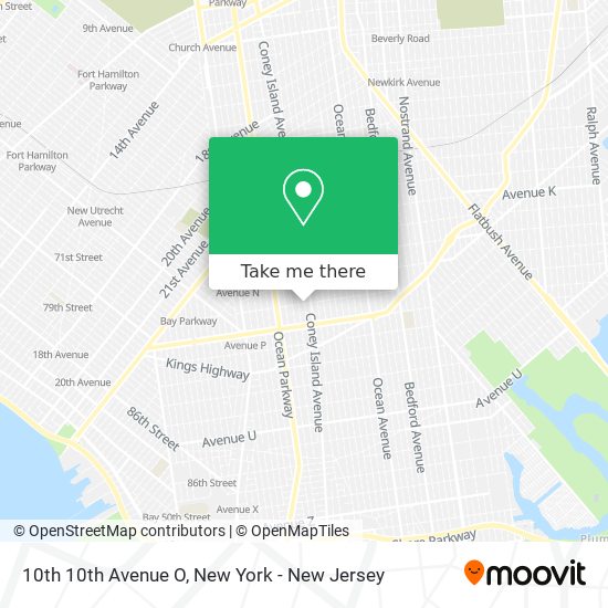 10th 10th Avenue O map