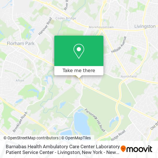 Barnabas Health Ambulatory Care Center Laboratory Patient Service Center - Livingston map