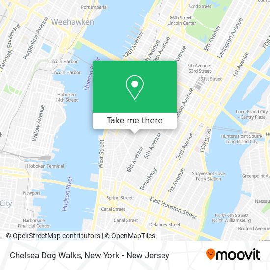 Mapa de Chelsea Dog Walks