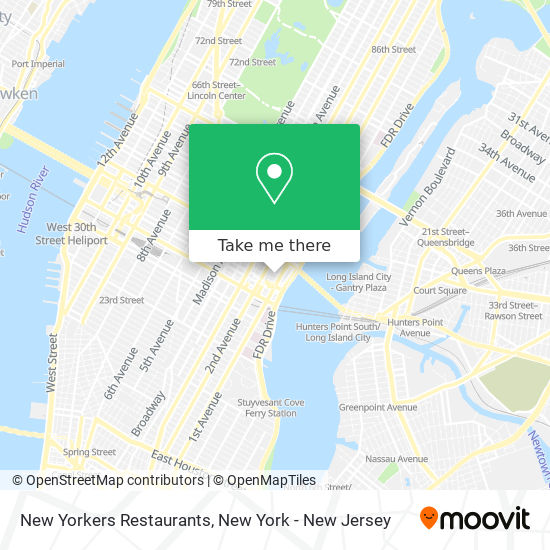 New Yorkers Restaurants map