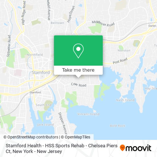 Stamford Health - HSS Sports Rehab - Chelsea Piers Ct map