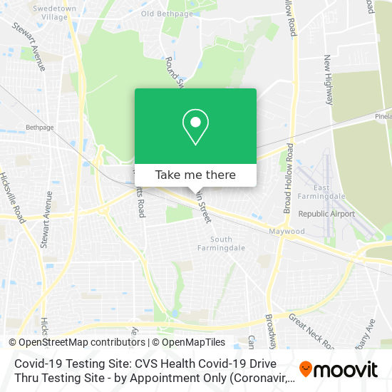 Covid-19 Testing Site: CVS Health Covid-19 Drive Thru Testing Site - by Appointment Only map