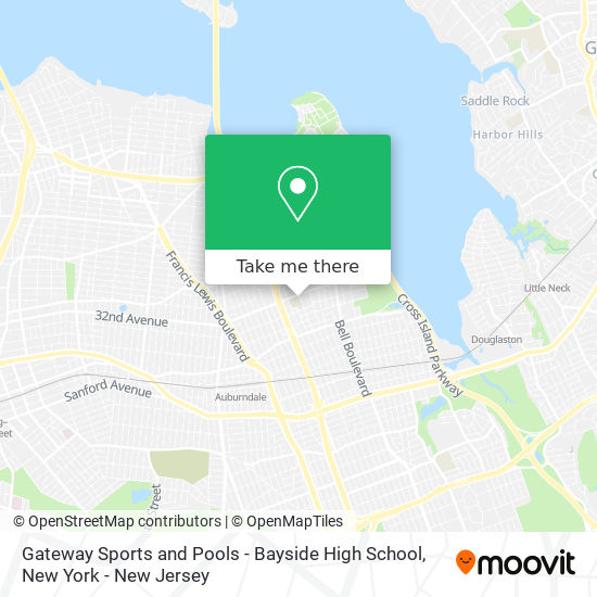 Gateway Sports and Pools - Bayside High School map