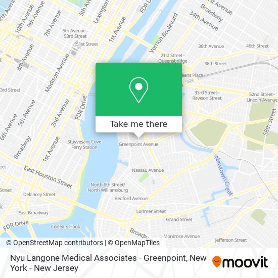 Mapa de Nyu Langone Medical Associates - Greenpoint