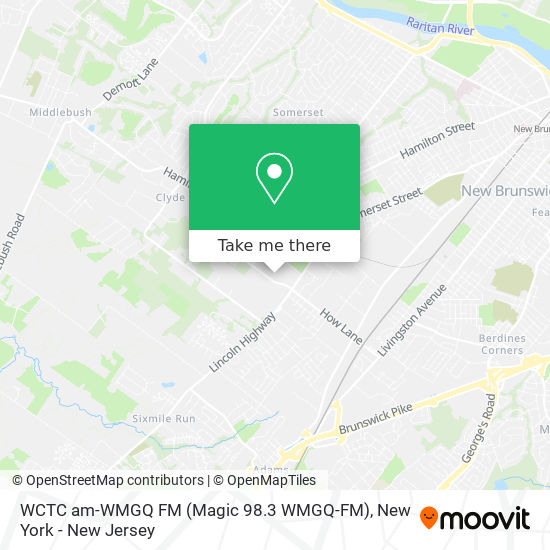 WCTC am-WMGQ FM (Magic 98.3 WMGQ-FM) map