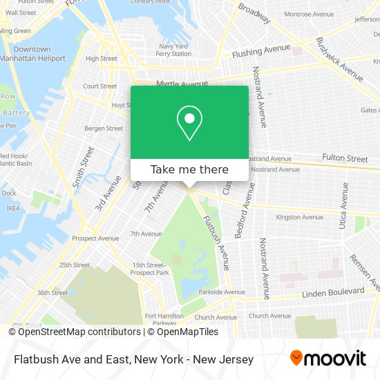 Flatbush Ave and East map
