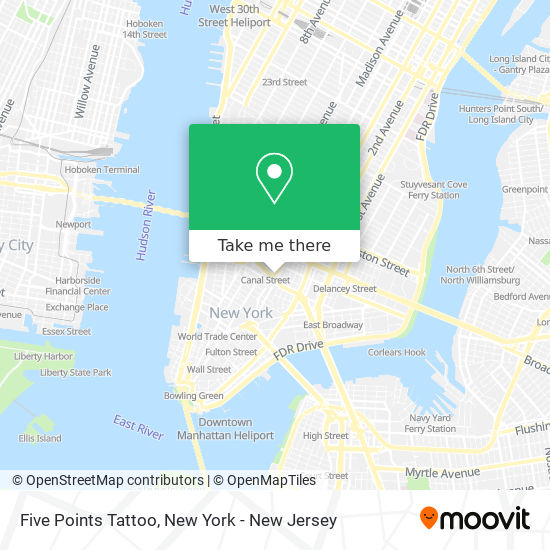 Five Points Tattoo map