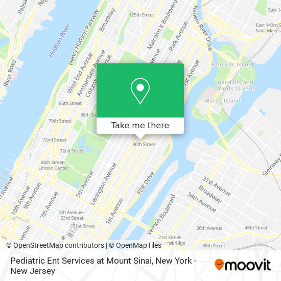 Pediatric Ent Services at Mount Sinai map