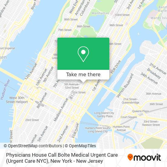 Mapa de Physicians House Call Bolte Medical Urgent Care (Urgent Care NYC)